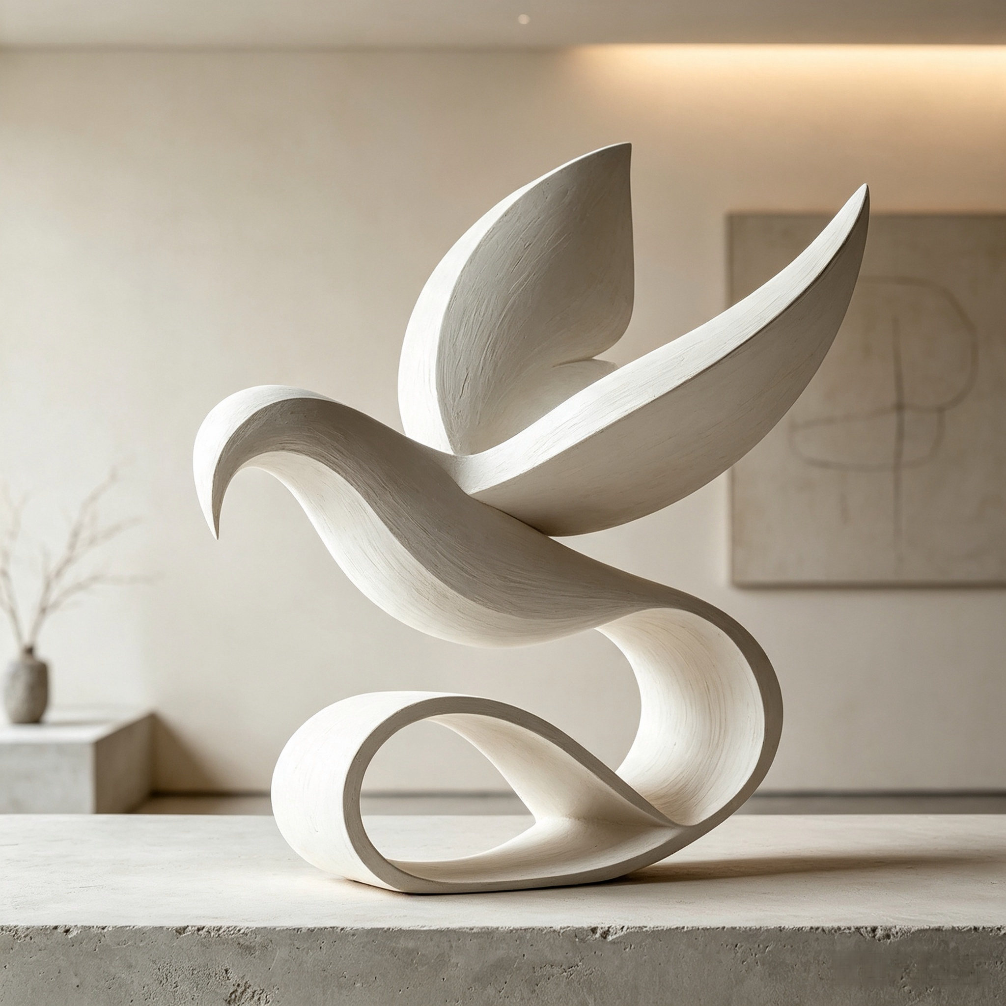 Modern 3D Printed Arts Home Decor Abstract Flying Dove Sculpture