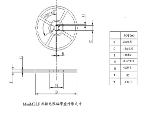 MELF103-3950 10Kohm High Temperature Resistant Surface Mount Thermistor Metal Electrode Leadless Face