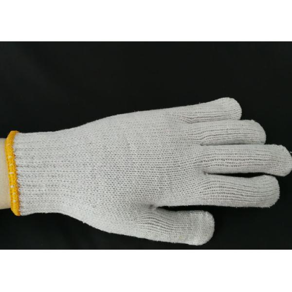 Polyester Knitted Safety Hand Gloves ,  Knit Work Gloves Green PVC Dotted Grips