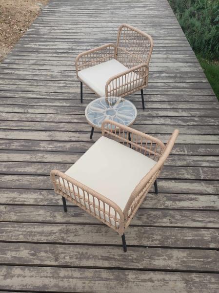 Fabricados com Rattan Frio Cadeiras de Jardim Mesa Elegante Sofá de Café Mobiliário de Exterior