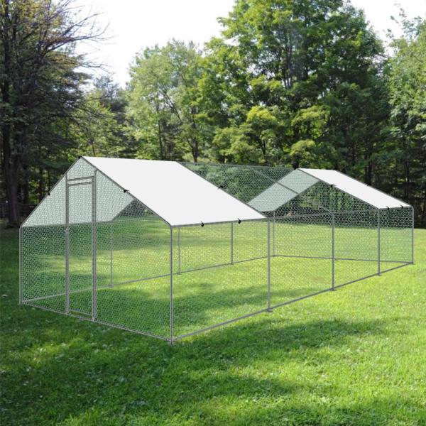 Heavy Duty Glvanized Steel Polyethylene White Color Cover Chicken Run Cage Chicken Cage Coop