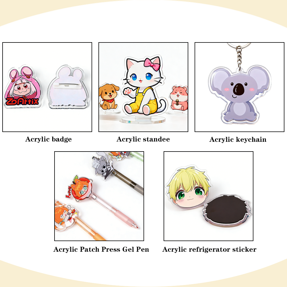 Double-sided UV Printed Keychain Custom Cute Transparent Acrylic Keychain