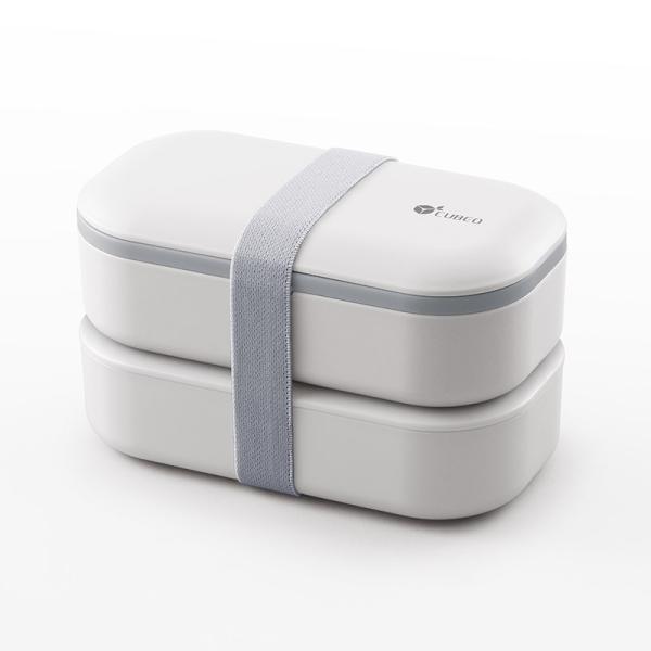 Double Layer Food Container 1200ml with Cutlery and Movable Divider BPA-Free Tiffin Bag