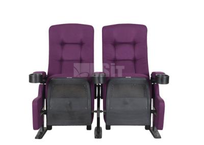 Commercial Steel Frame Public Theater Seating Purple Color With Rocker Back