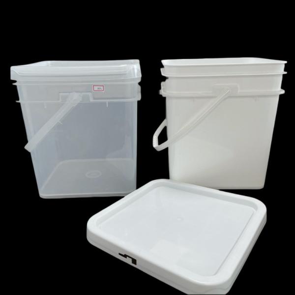 GAP/ISO/FDA Certificate 4 Gallon Clear Square Plastic Bucket for Biscuits in Black