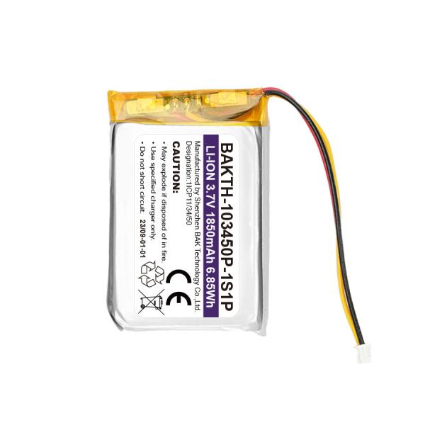 3.7V Li Polymer Battery Pack BAKTH-103450P-1S1P 1850mAh Home Rechargeable Battery Pack