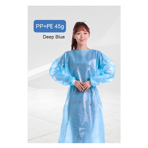 Hospital Pe Pp Non Woven Scrub Suit Sms Level 2 Blue Non Sterile Disposable Isolation Surgicals Gowns Medical Protective
