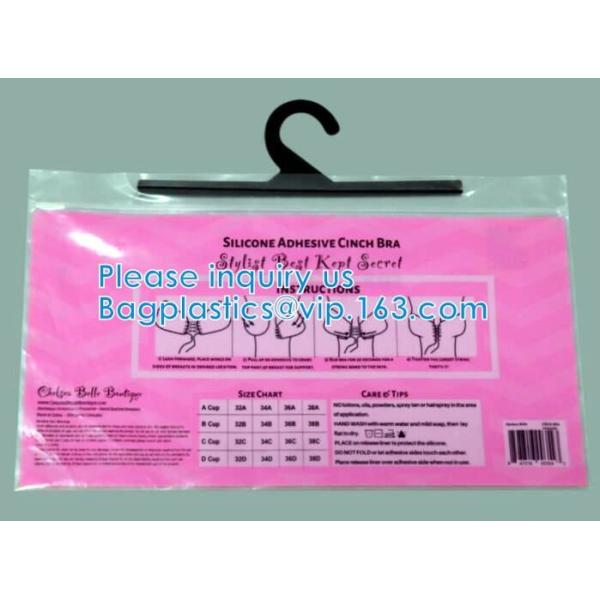 Swimwear Packaging Pouch With K Top, Gusset Bag Bikini Zipper Packaging Bags, Hanger Hook Underwear