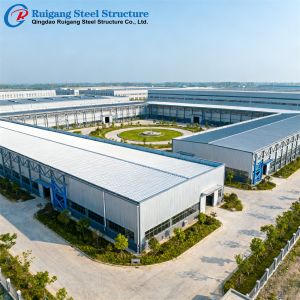Prefabricated Metal Building with Q355/Q235B Steel Grade and Hot-dip Galvanization for Wind Load Up to 300 km/h