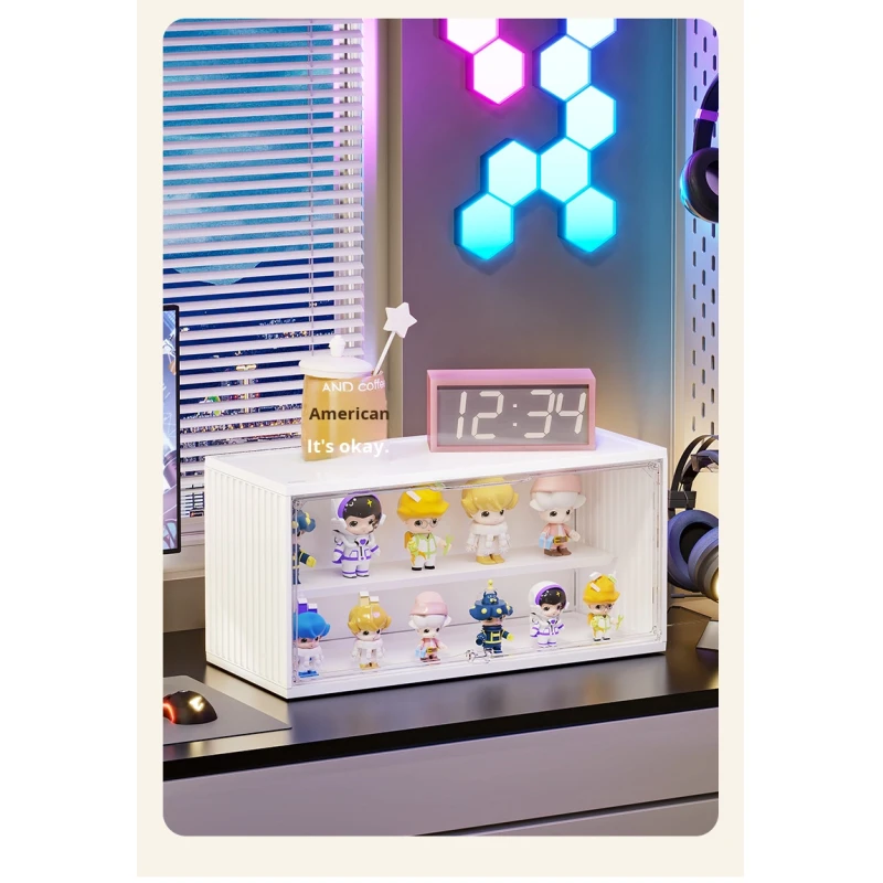 Modern Clear Acrylic Like Toy Display Box Multi-Layer Organizer for Figurines Collectibles Dust-Proof