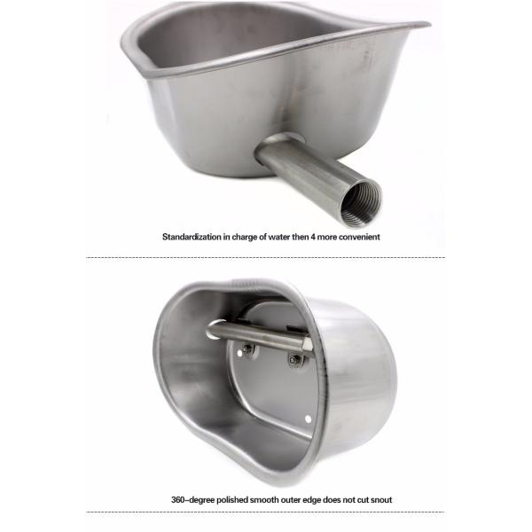 Round / Oval Pig Drinking Bowl 304 Stainless Steel Corrosion Resistance