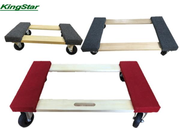 Carpeted Both End 4 Wheel Furniture Dolly 30 X 18 Inch / 18 X 12 Inch For Mobile Tools