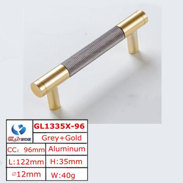 Finland Stylish  Handles Kitchen cabinet pulls and handles Knurled Handle Brushed Brass  Aluminum Door pulls