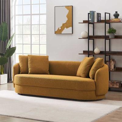 Waterproof Metal Dining Room Chairs Yellow Fabric Sofa For Commercial Use