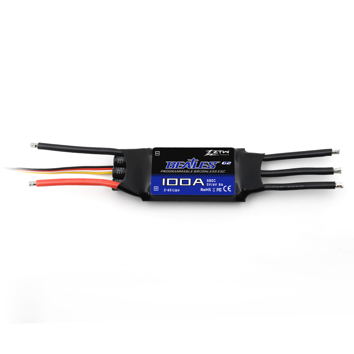 G2 100A ZTW Beatles 4S-6S SBEC ESC Controller Adjustable BEC