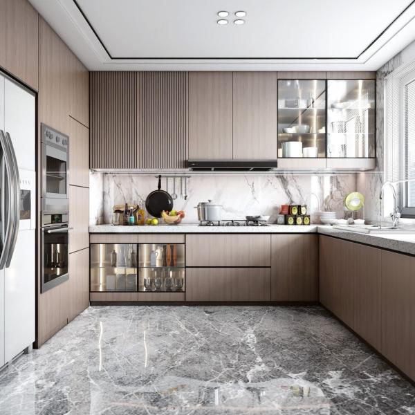 Luxury Design Home Furniture Kitchen Cabinet Lacquer Finish Wooden Cabinet