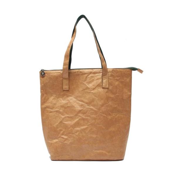 Unti Tear Dupont Tyvek Shopping Bag Water Resistant Brown Color For Ladies