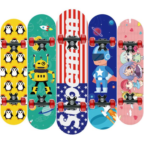 Wooden Promotional Colorful Children Skateboard  Logo Customized