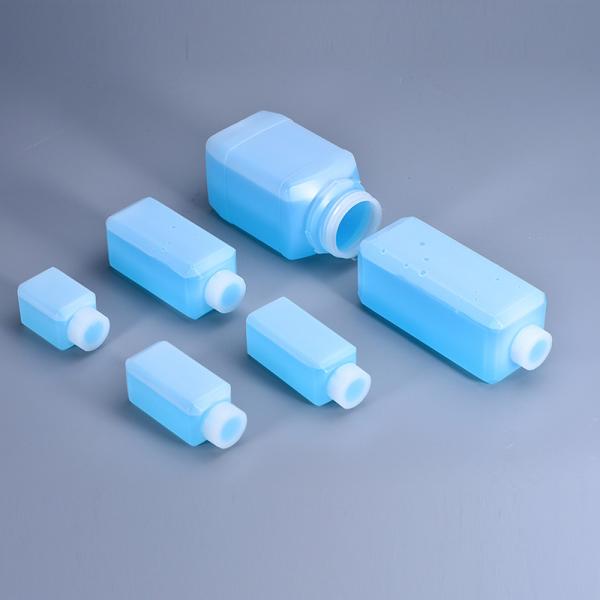 HDPE Quadrado Botalhas de plástico de laboratório Bioquímica Medicina Impressão de etiquetas personalizadas