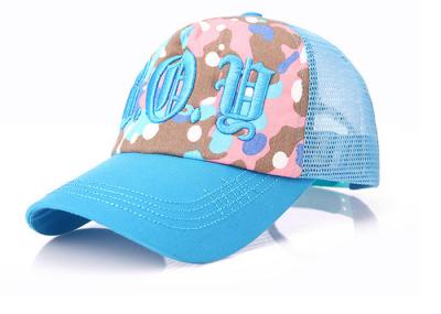 6 Panel Blue Mesh Baseball Caps Fashion Style Good Air Permeability For Outdoor Activities