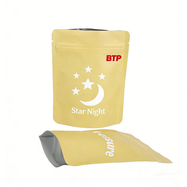 Airtight Moisture Proof Food Grade BOPP/VMPET/PE Stand up Pouch Custom Art Print Resealable Zipper for Dry Herb & Snack Storage