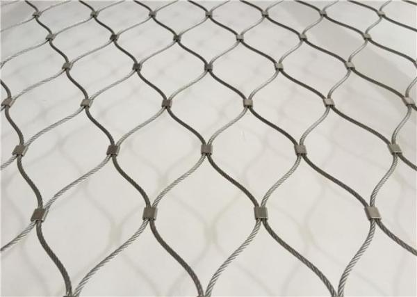Decorative Architectual Facade Cladding Cable Rod Woven Mesh