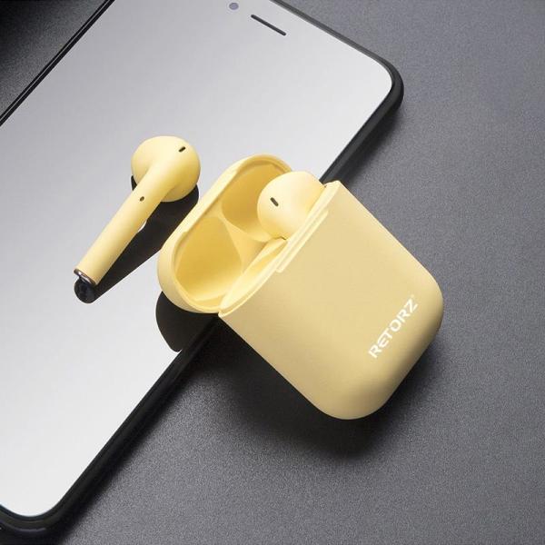 Fones de ouvido impermeáveis amarelos azuis do rosa 4h TWS Bluetooth de Macaron