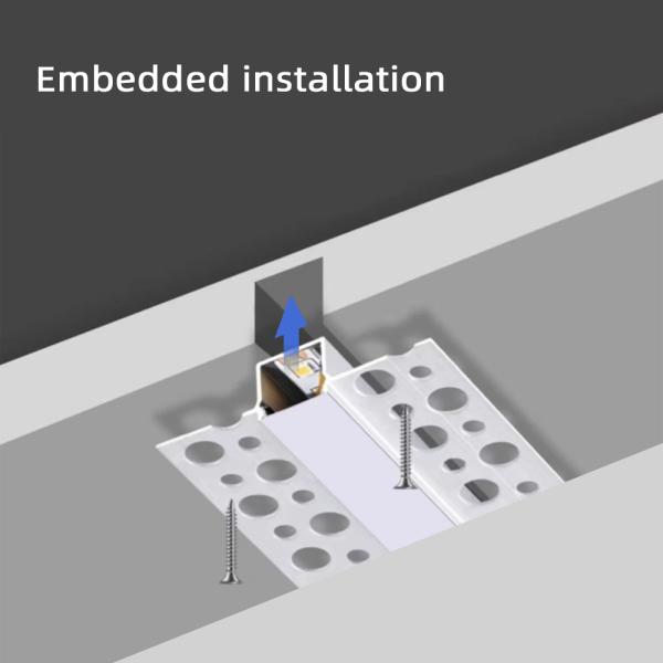 Profilé en aluminium pour bande LED, installation encastrée avec dissipation thermique optimisée
