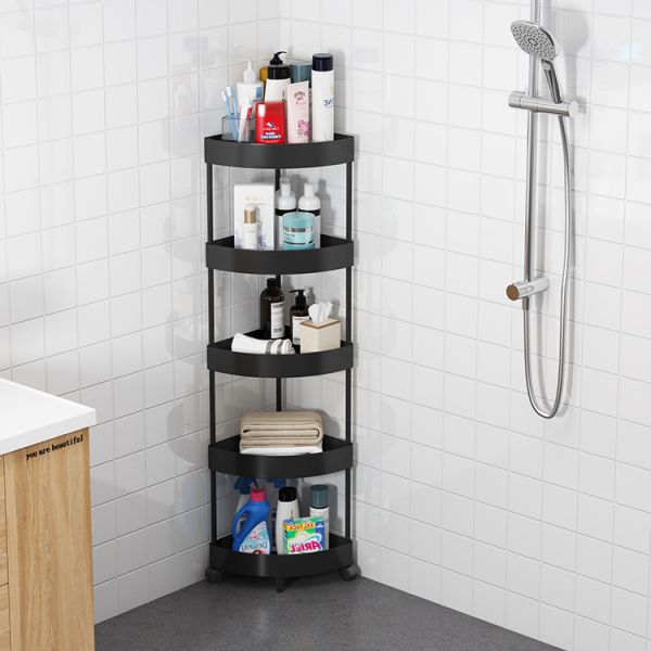 Home Storage & Organization Kitchen 4 Tier Guangzhou Bathroom Corner Standing Display Plastic Slipper Soap Shelf Rack