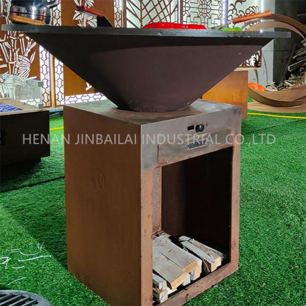 CE Wood Fuel Steel BBQ Grill Outdoor Barbecue Grill 500*500*1000mm