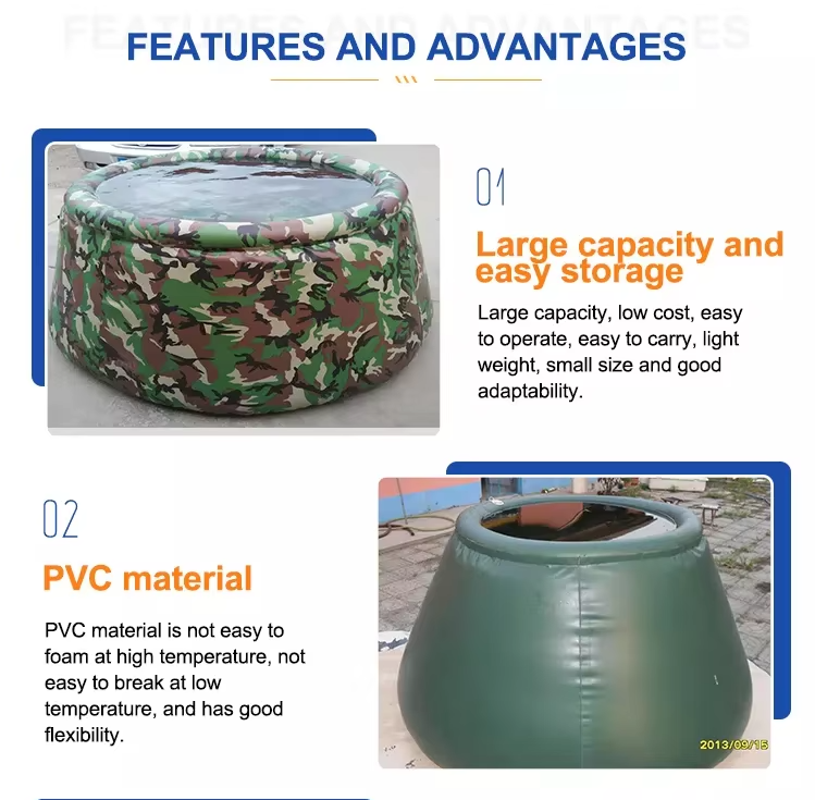Customized Outdoor Portable Union Shape Water Tank Foldable PVC Flexible Water Storage Container Bladder