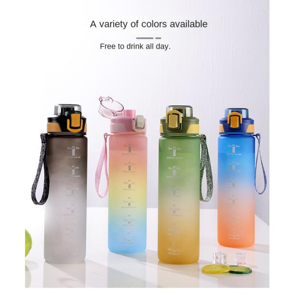 Botellas de agua deportivas personalizadas de gran capacidad de verano personalizadas botellas de agua de plástico botella de agua de plástico 1000 ml 32 oz actividades deportivas al aire libre viajes en bicicleta