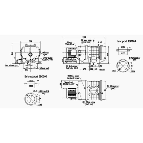 BSJ600LC Hydrodynamic Coupling Mechanical Booster Roots Vacuum Pump