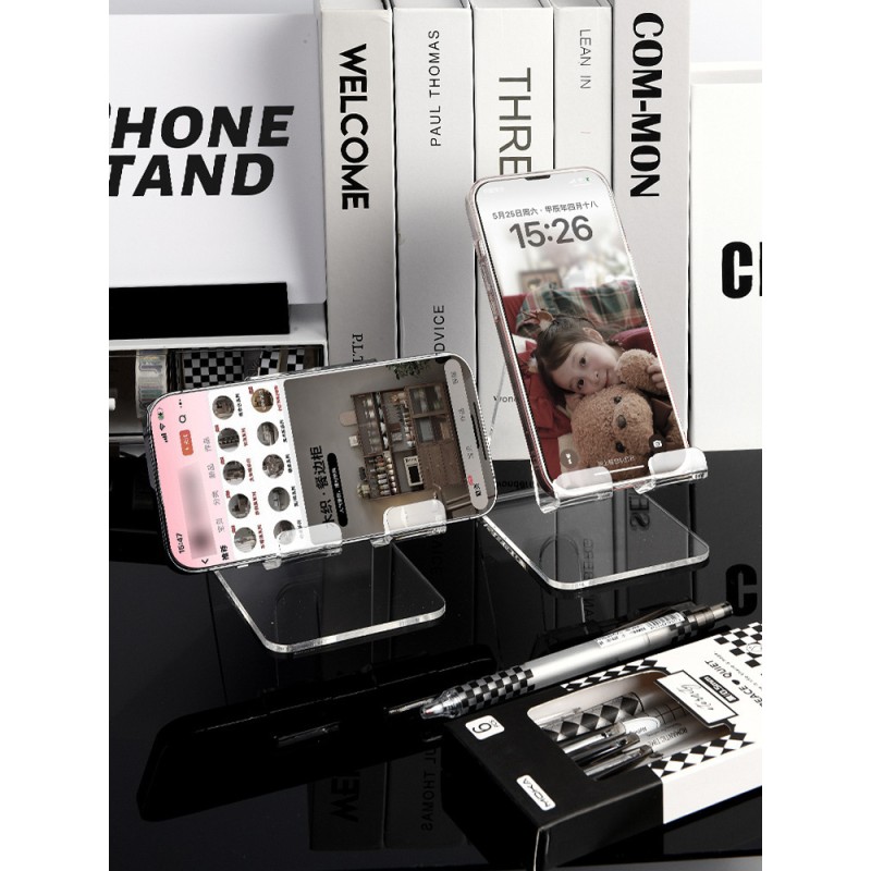 Customized Lightweight Smartphone Holder Transparent Acrylic Mobile Phone Stand Display Rack for Desk