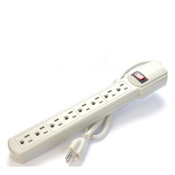 American Standard 6-Outlet Electric Extension Socket Power Strip ETL15A/125V Surge Protector for Home Appliances ETL125V