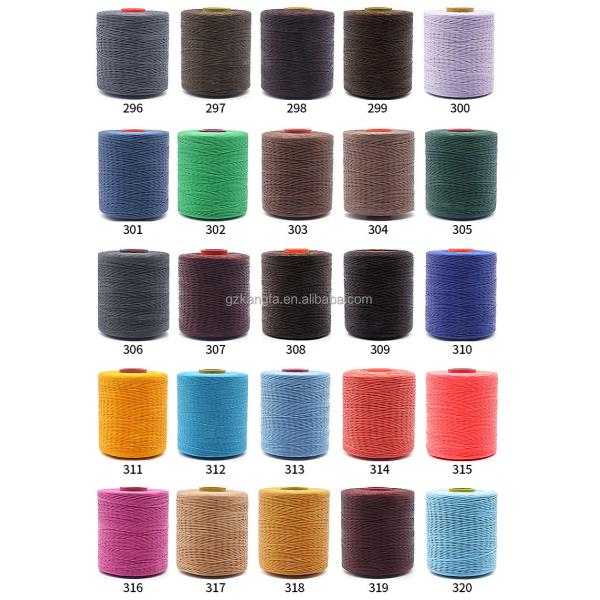 100% Polyester Flat Braided Sewing Yarn For Leather Braided Wax Thread 240 Colors