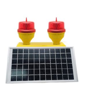 Solar Powered Double Aviation Obstruction Light with Extended LED Life >100,000 Hours 360° Horizontal Output and ≥32.5cd Intensity