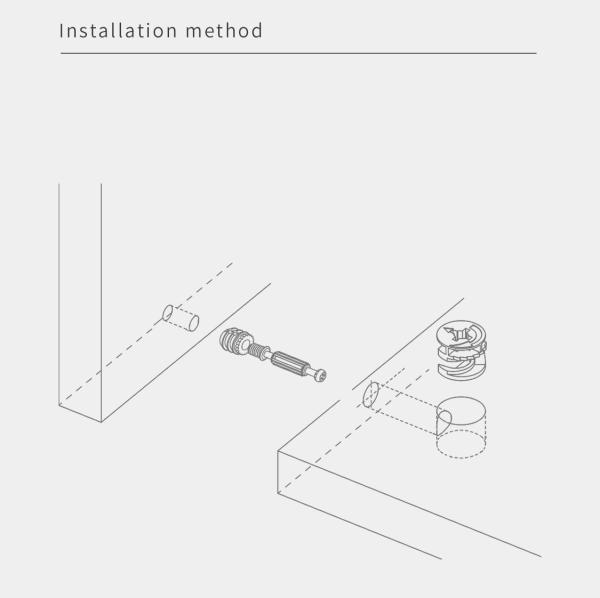 32 mm Mobiliário de gabinete Minifix Cam Bolt, Hardware de móveis para móveis de embalagem plana