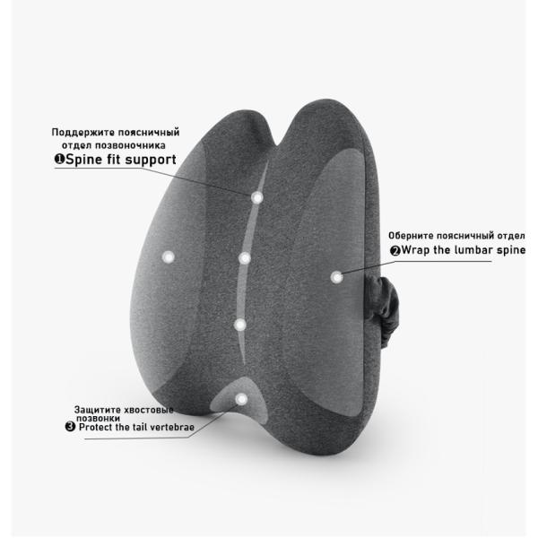 Office Chair Cushion Sets with Memory Foam Lumbar Support and Removable Knitted Cover