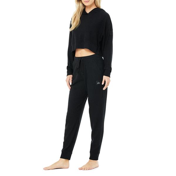 Ribbed Nylon Spandex Womens Loungewear Set 360gsm Tracksuit Sets For Women