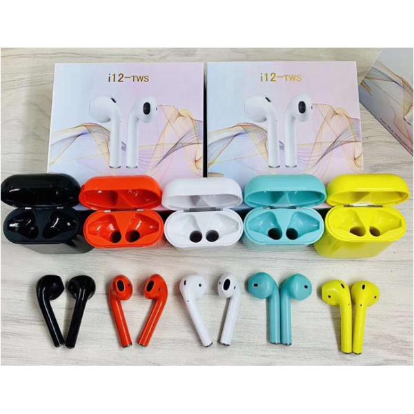 Portable Mini TWS Bluetooth On Ear Headphones Earbuds I12 With Amazing Stereo Sound