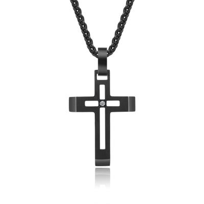 Vente à chaud homme sur mesure pendentif collier croix pendentif en acier inoxydable