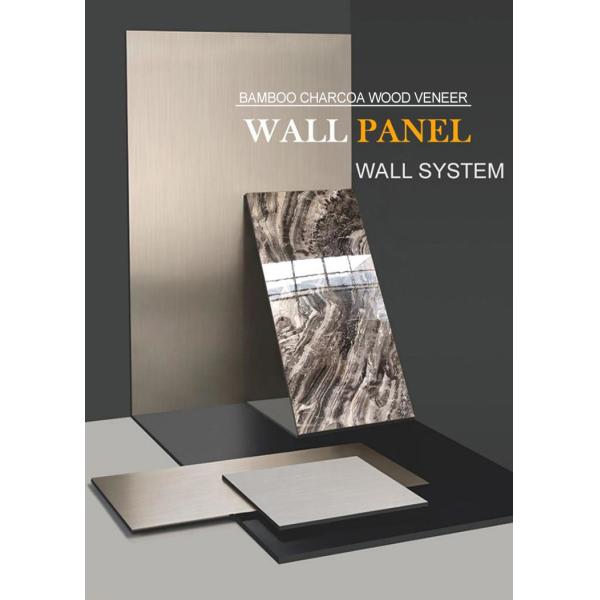 Marble Wall Panel Bamboo Wood Fiber Background Wall Fireproof Board