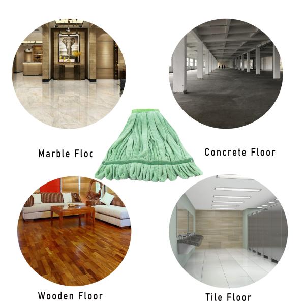 18oz Wet Mop Refill Pads Large Size Green Loop End Tube Mop Head