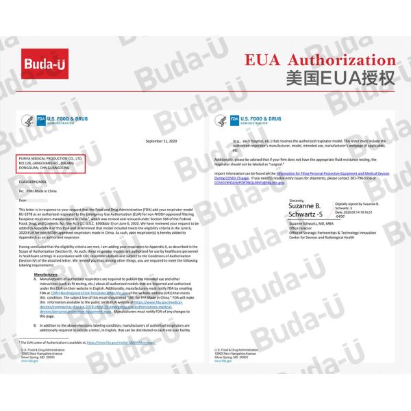 EUA утвердил складывая 5 лицевой щиток гермошлема слоя KN95 с эластичным Earloops