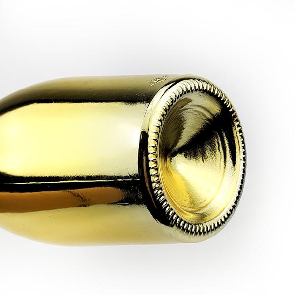 750ml Electroplating Gold Color Champagne Glass Bottle With Cork for Beverage Industrial