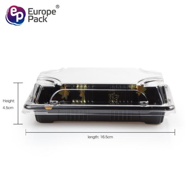 Best selling one time ps plastic square plate sushi tray with lid
