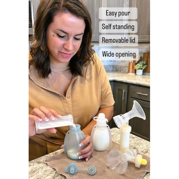 150ML Reusable Silicone Breastmilk Storage Bags – Leakproof, BPA-Free, Freezer-Safe & Sterilizable Pouches For Pumping Moms Seeking A Sustainable And Safe Milk Storage Solution