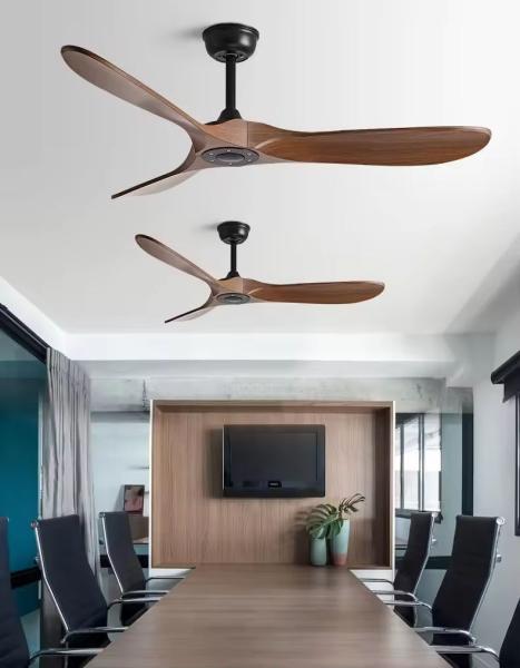 HFBH Modèle 666 Ventilateur de plafond moderne avec pales en ABS noires de 52 pouces