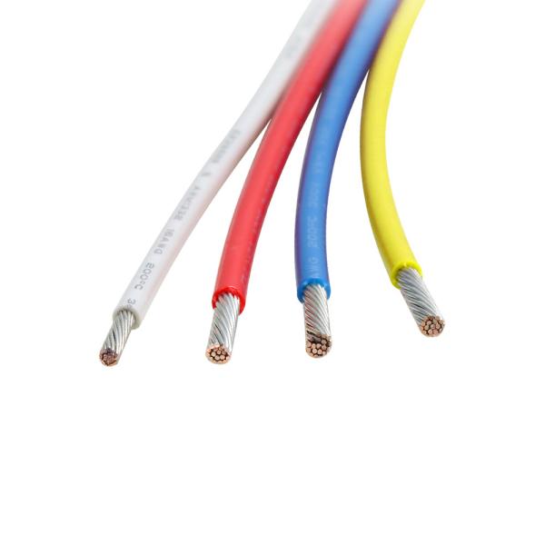 A costa da baixa tensão de 22AWG 19/0.15mm estanhou o preto azul branco vermelho isolado PFA de cobre do fio